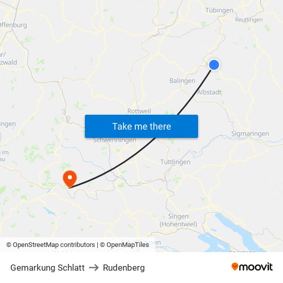Gemarkung Schlatt to Rudenberg map