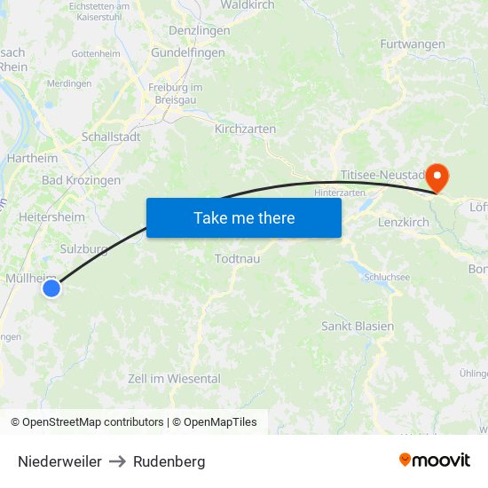 Niederweiler to Rudenberg map