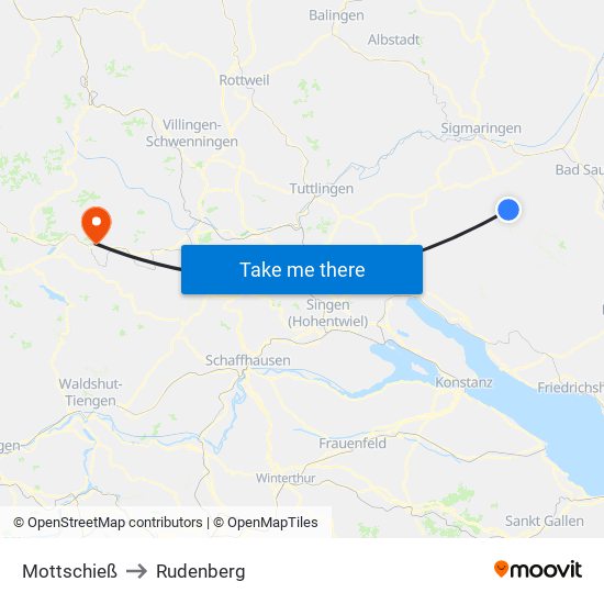 Mottschieß to Rudenberg map