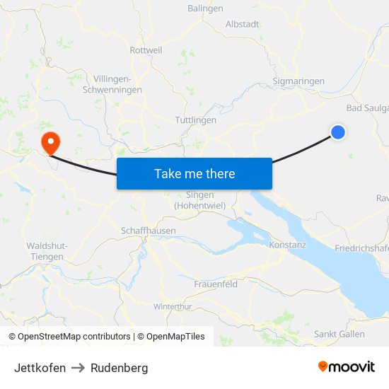 Jettkofen to Rudenberg map