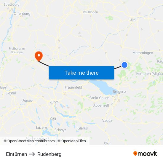 Eintürnen to Rudenberg map