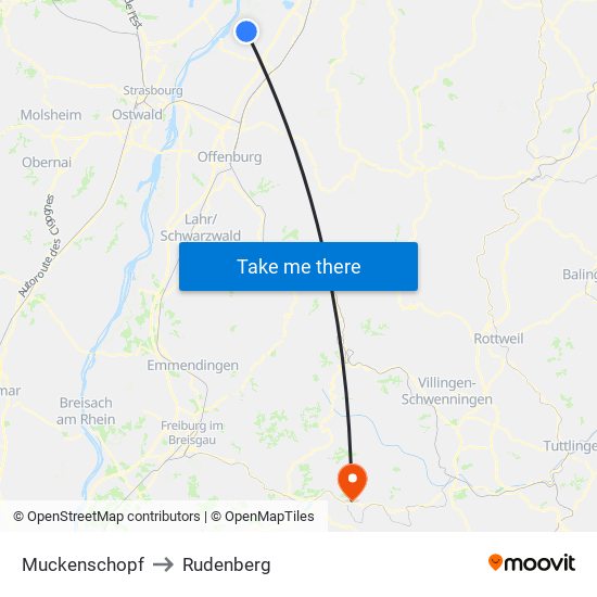 Muckenschopf to Rudenberg map