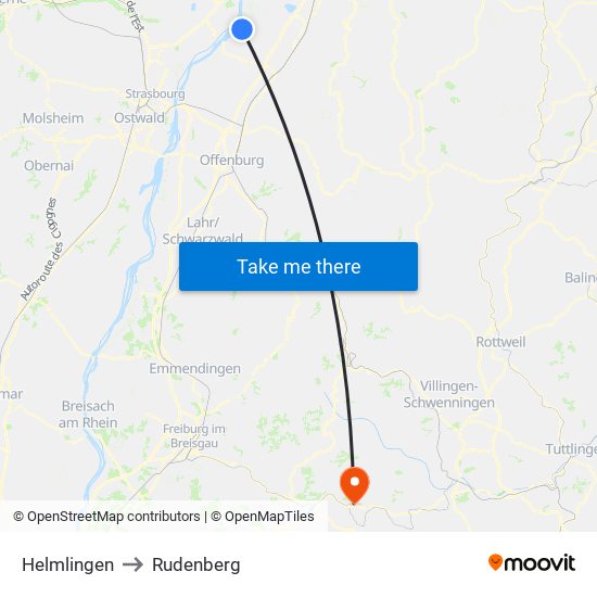 Helmlingen to Rudenberg map