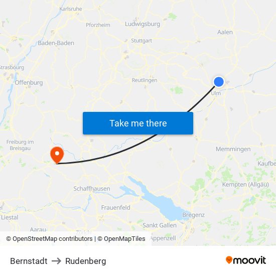 Bernstadt to Rudenberg map