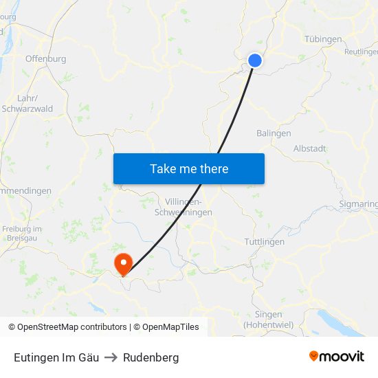 Eutingen Im Gäu to Rudenberg map