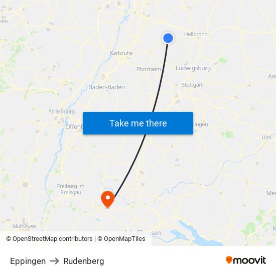 Eppingen to Rudenberg map