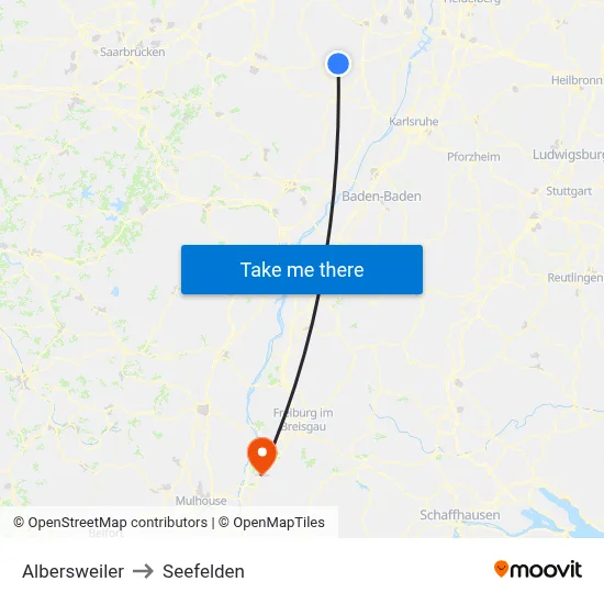 Albersweiler to Seefelden map