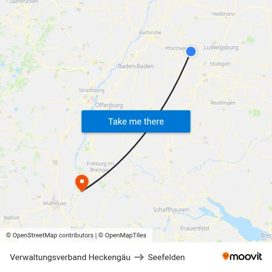 Verwaltungsverband Heckengäu to Seefelden map