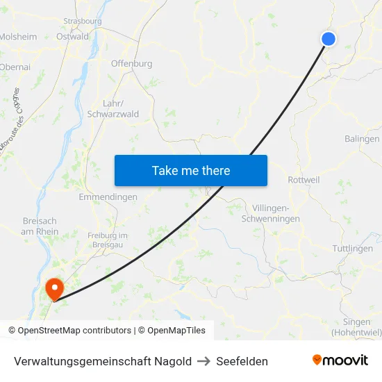 Verwaltungsgemeinschaft Nagold to Seefelden map
