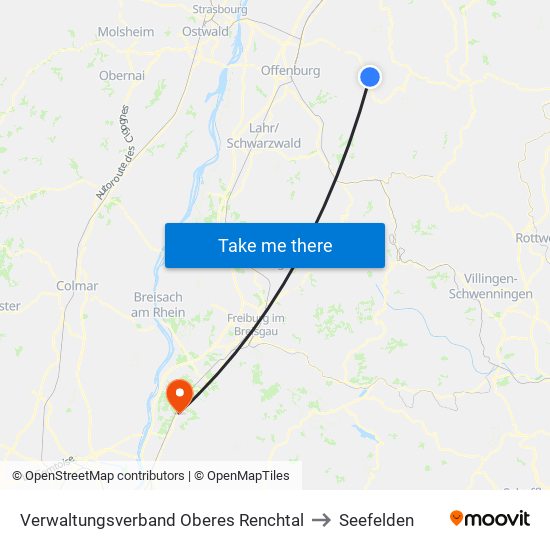 Verwaltungsverband Oberes Renchtal to Seefelden map