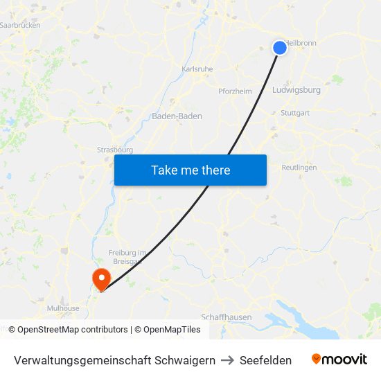 Verwaltungsgemeinschaft Schwaigern to Seefelden map