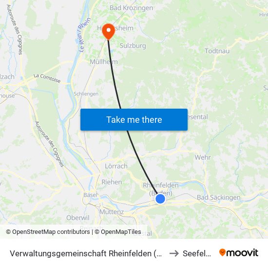 Verwaltungsgemeinschaft Rheinfelden (Baden) to Seefelden map