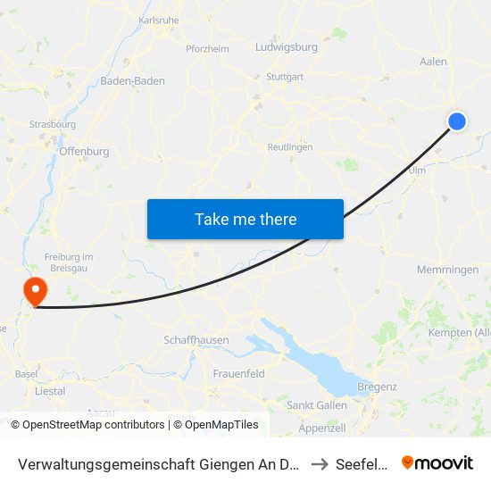 Verwaltungsgemeinschaft Giengen An Der Brenz to Seefelden map