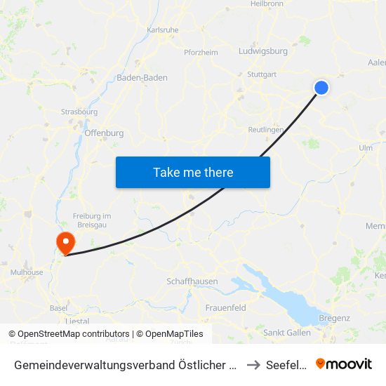 Gemeindeverwaltungsverband Östlicher Schurwald to Seefelden map