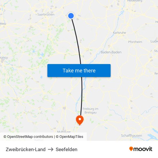 Zweibrücken-Land to Seefelden map