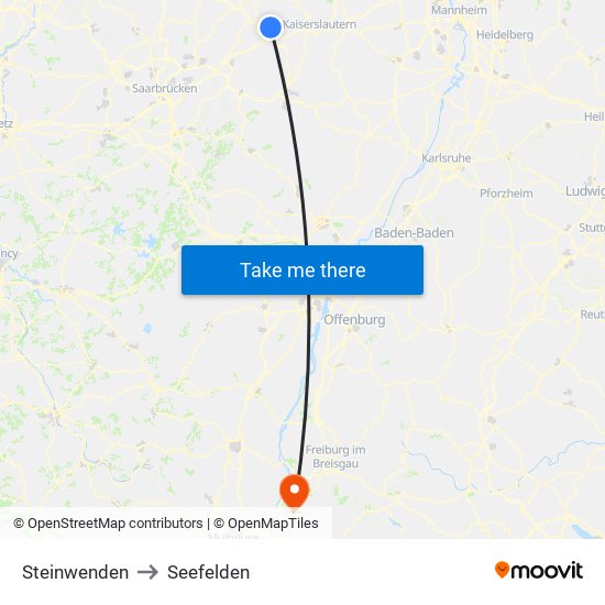 Steinwenden to Seefelden map