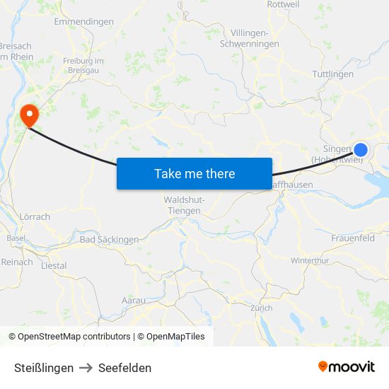 Steißlingen to Seefelden map