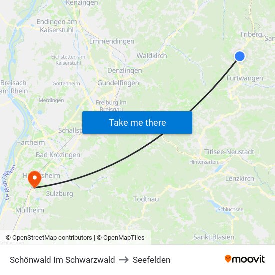 Schönwald Im Schwarzwald to Seefelden map