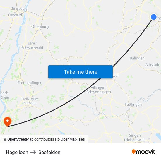 Hagelloch to Seefelden map