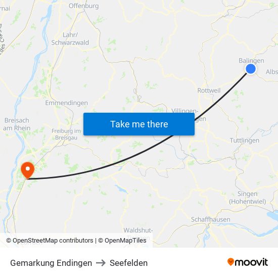 Gemarkung Endingen to Seefelden map