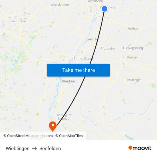 Wieblingen to Seefelden map