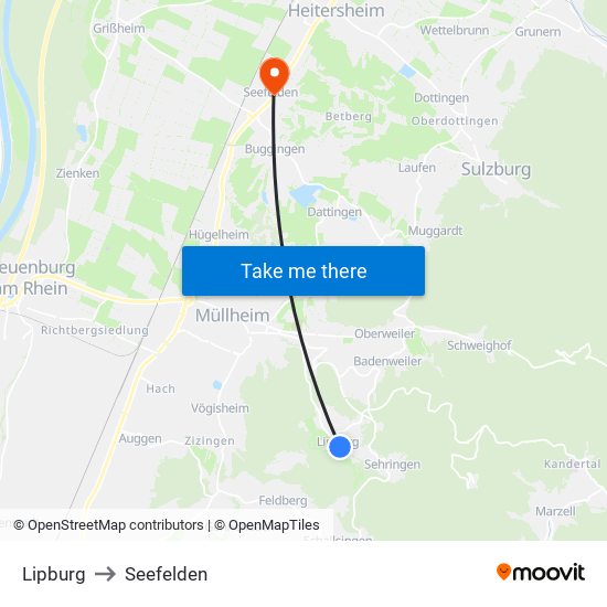 Lipburg to Seefelden map