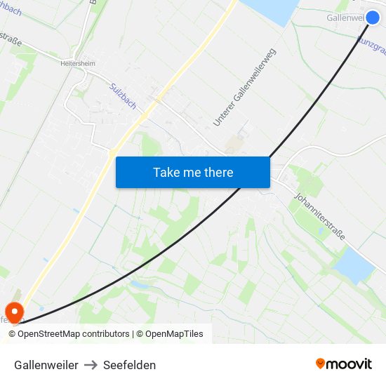 Gallenweiler to Seefelden map