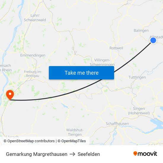 Gemarkung Margrethausen to Seefelden map