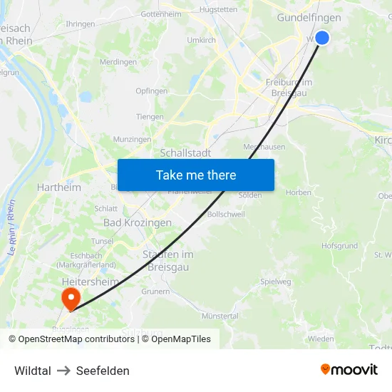 Wildtal to Seefelden map
