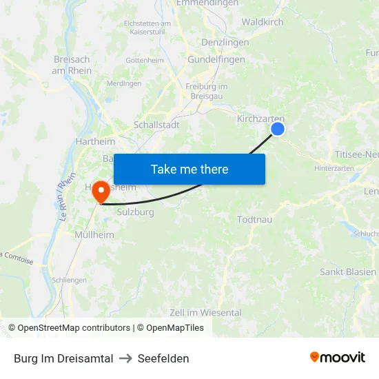 Burg Im Dreisamtal to Seefelden map