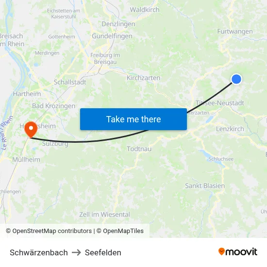 Schwärzenbach to Seefelden map