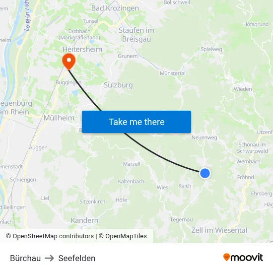 Bürchau to Seefelden map