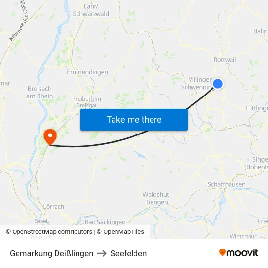 Gemarkung Deißlingen to Seefelden map