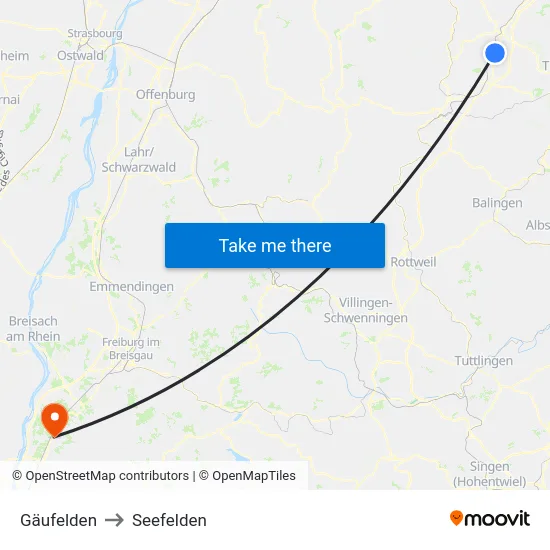 Gäufelden to Seefelden map