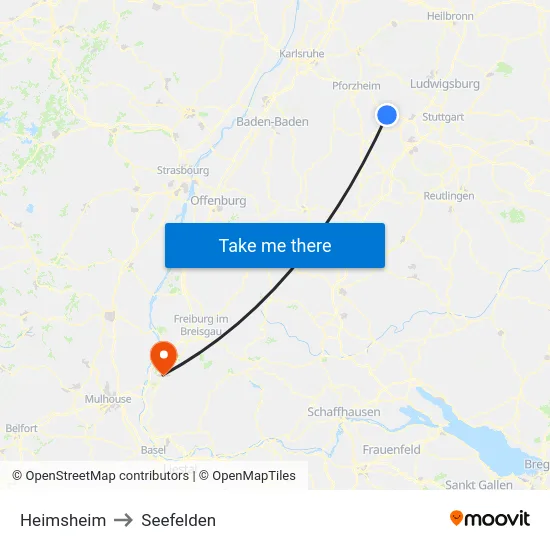 Heimsheim to Seefelden map