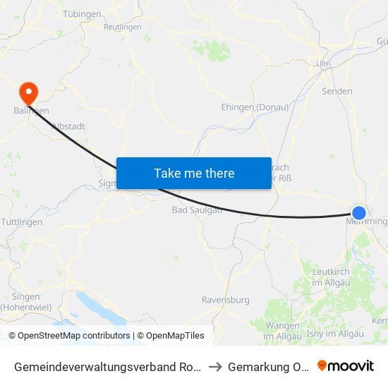 Gemeindeverwaltungsverband Rot-Tannheim to Gemarkung Ostdorf map