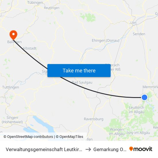 Verwaltungsgemeinschaft Leutkirch Im Allgäu to Gemarkung Ostdorf map