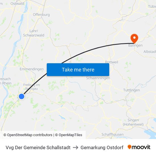 Vvg Der Gemeinde Schallstadt to Gemarkung Ostdorf map