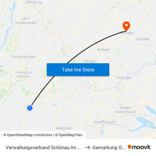 Verwaltungsverband Schönau Im Schwarzwald to Gemarkung Ostdorf map