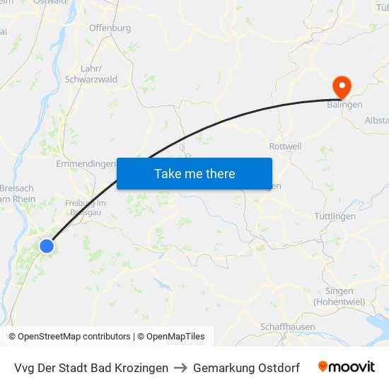 Vvg Der Stadt Bad Krozingen to Gemarkung Ostdorf map