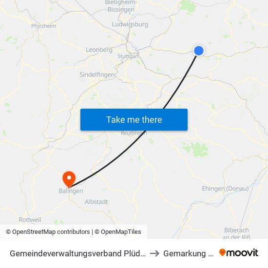 Gemeindeverwaltungsverband Plüderhausen-Urbach to Gemarkung Ostdorf map