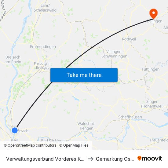 Verwaltungsverband Vorderes Kandertal to Gemarkung Ostdorf map