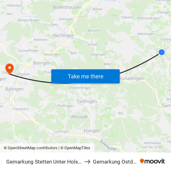 Gemarkung Stetten Unter Holstein to Gemarkung Ostdorf map