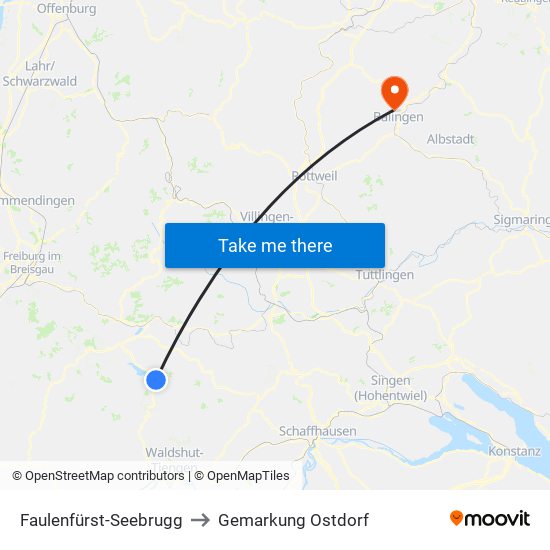 Faulenfürst-Seebrugg to Gemarkung Ostdorf map