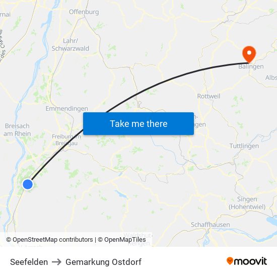 Seefelden to Gemarkung Ostdorf map