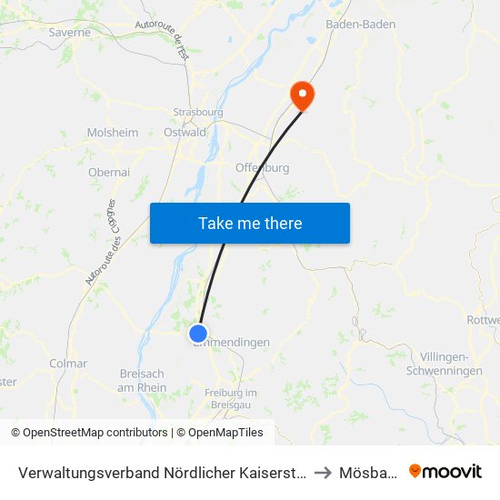 Verwaltungsverband Nördlicher Kaiserstuhl to Mösbach map