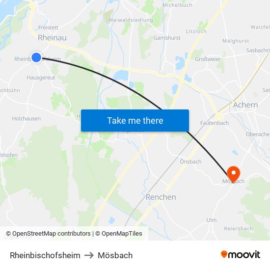 Rheinbischofsheim to Mösbach map