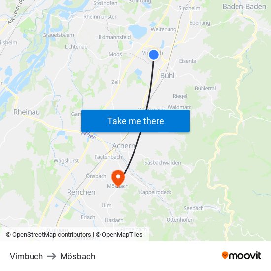 Vimbuch to Mösbach map