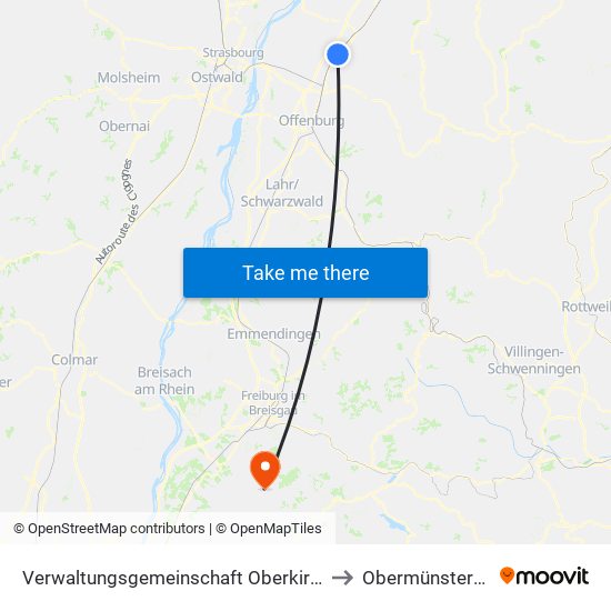 Verwaltungsgemeinschaft Oberkirch to Obermünstertal map