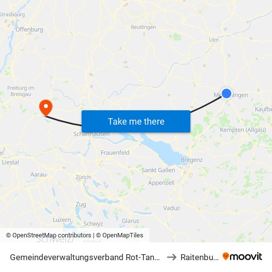 Gemeindeverwaltungsverband Rot-Tannheim to Raitenbuch map